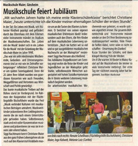 20 Jahre Musikschule Pressebericht