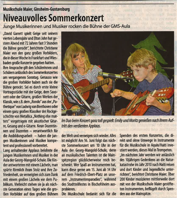 Niveauvolles Sommerkonzert